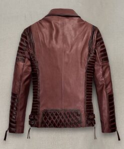 Charles Burnt Maroon Leather Jacket