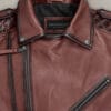 Charles Burnt Maroon Leather Jacket