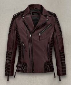 Charles Burnt Wine Leather Jacket