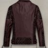 Charles Burnt Wine Leather Jacket