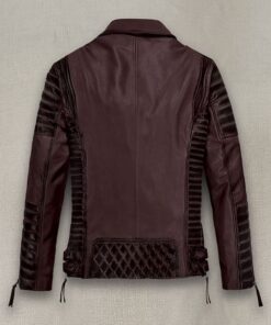 Charles Burnt Wine Leather Jacket
