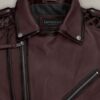 Charles Burnt Wine Leather Jacket