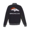 Denver Broncos Navy and Gray Varsity Jacket
