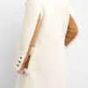 Double Breasted White Shearling Coat