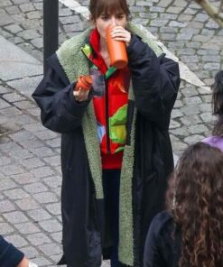 Emily In Paris Lily Collins Hooded Trench Coat