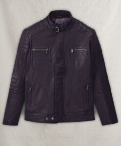 Firefly Moto Purple Biker Leather Jacket