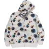 Floral Camo Shark Relaxed Fit Full Zip Hoodie