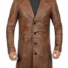 Jackson Men's Brown Leather Car Coat