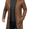 Jackson Men's Brown Leather Car Coat