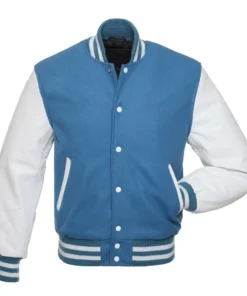 Light Blue and White Varsity Jacket
