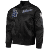 Los Angeles Dodgers Wordmark Black Satin Jacket