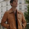 Lucas Bravo Emily In Paris Leather Jacket