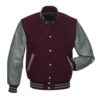 Maroon and Grey Varsity Jacket