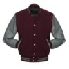 Maroon and Grey Varsity Jacket