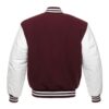 Maroon and White Varsity Jacket