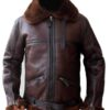 Men Aviator Bomber Leather Jacket
