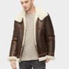 Men Aviator Shearling Leather Jacket