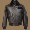 Men Brown Airforce Leather Jacket