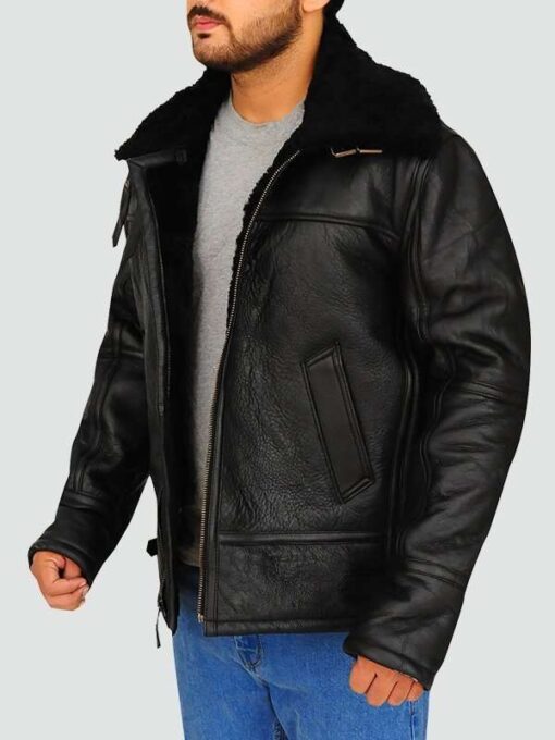 Men Sheepskin Bomber Leather Jacket