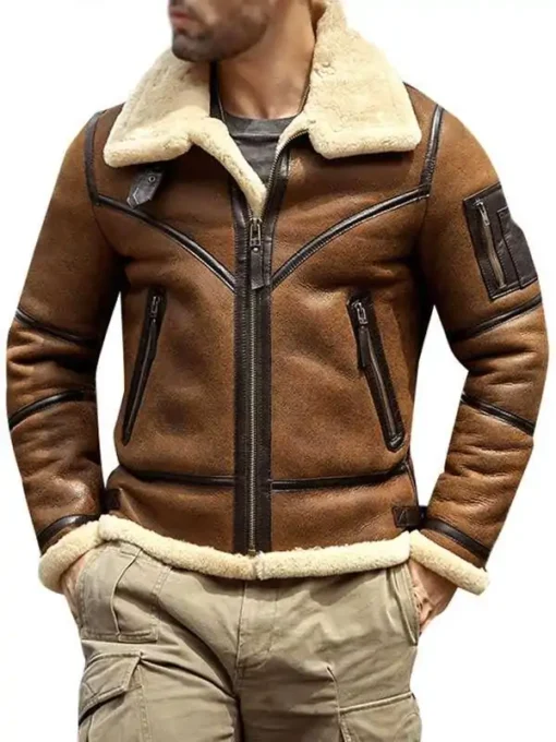 Men’s B3 Shearling Sheepskin Leather Aviator Jacket