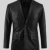 Black Leather Blazer For Mens