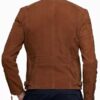 Mens Express Brown Suede Biker Leather Jacket