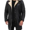 Mens Real Leather Black Shearling Coat