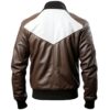 Mens Sheepskin Baseball Leather Bomber Jacket