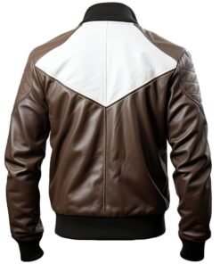 Mens Sheepskin Baseball Leather Bomber Jacket