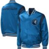 Blue MT Force Play Satin Varsity Jacket