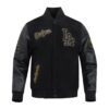 MLB Los Angeles Dodgers Black Varsity Jacket