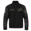 NFL Detroit Lions Black Varsity Jacket