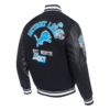 NFL Detroit Lions Black Wool Varsity Jacket