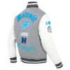 NFL Detroit Lions OLD English Grey Varsity Jacket