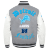 NFL Detroit Lions OLD English Grey Varsity Jacket