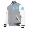 NFL Detroit Lions OLD English Grey Varsity Jacket