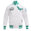 NFL Philadelphia Eagles Retro Classic White Satin Jacket