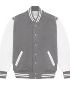 OVO Grey and White Varsity Jacket