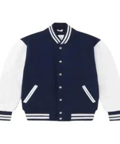 OVO Navy and White Varsity Jacket