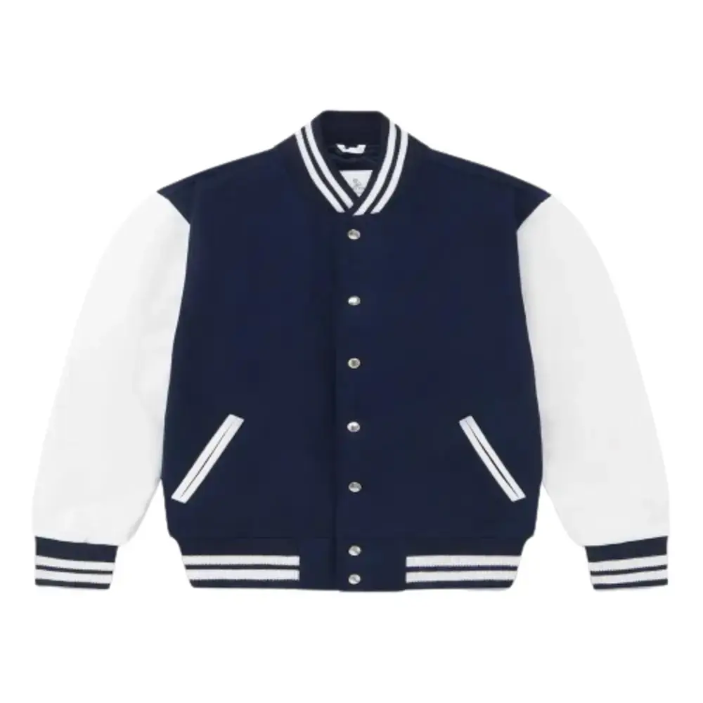 OVO Navy and White Varsity Jacket