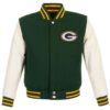 Packers Wool and Leather Varsity Jacket