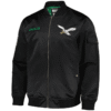 Philadelphia Eagles Black Satin Bomber Jacket