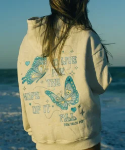 Pink Palm Puff To Live For The Hope Of It All Hoodie