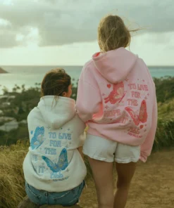 Pink Palm Puff To Live For The Hope Of It All Pink Hoodie