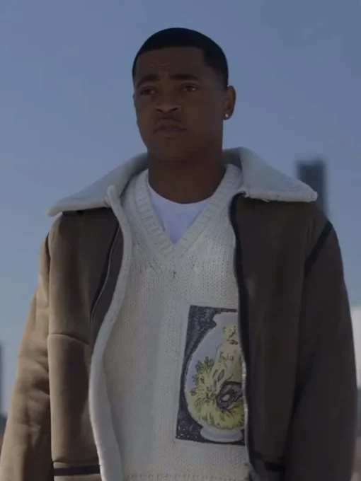 Power Book II Ghost Tariq St. Patrick Shearling Jacket