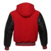 Red and Black Hooded Varsity Jacket