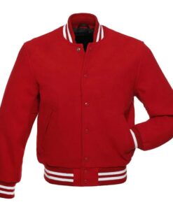 Red Wool Varsity Jacket