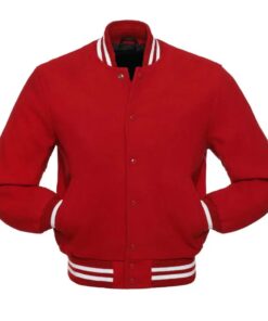 Red Wool Varsity Jacket