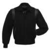 Retro Black Wool with Black Leather Varsity Jacket