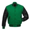 Kelly Green and Black Varsity Jacket